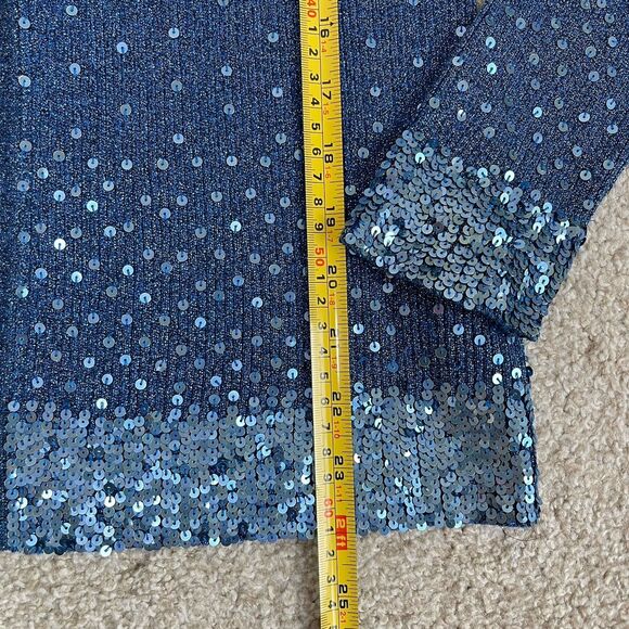 Vintage 2pc Cardigan Tank Top Set Shimmer Sequins Party Cocktail Sweater S/M - Picture 14 of 16